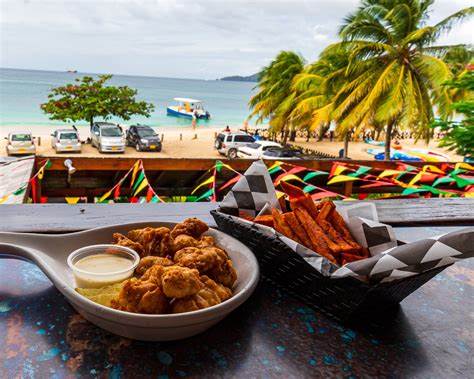 Umbrellas Beach Bar on Grand Anse Beach Food